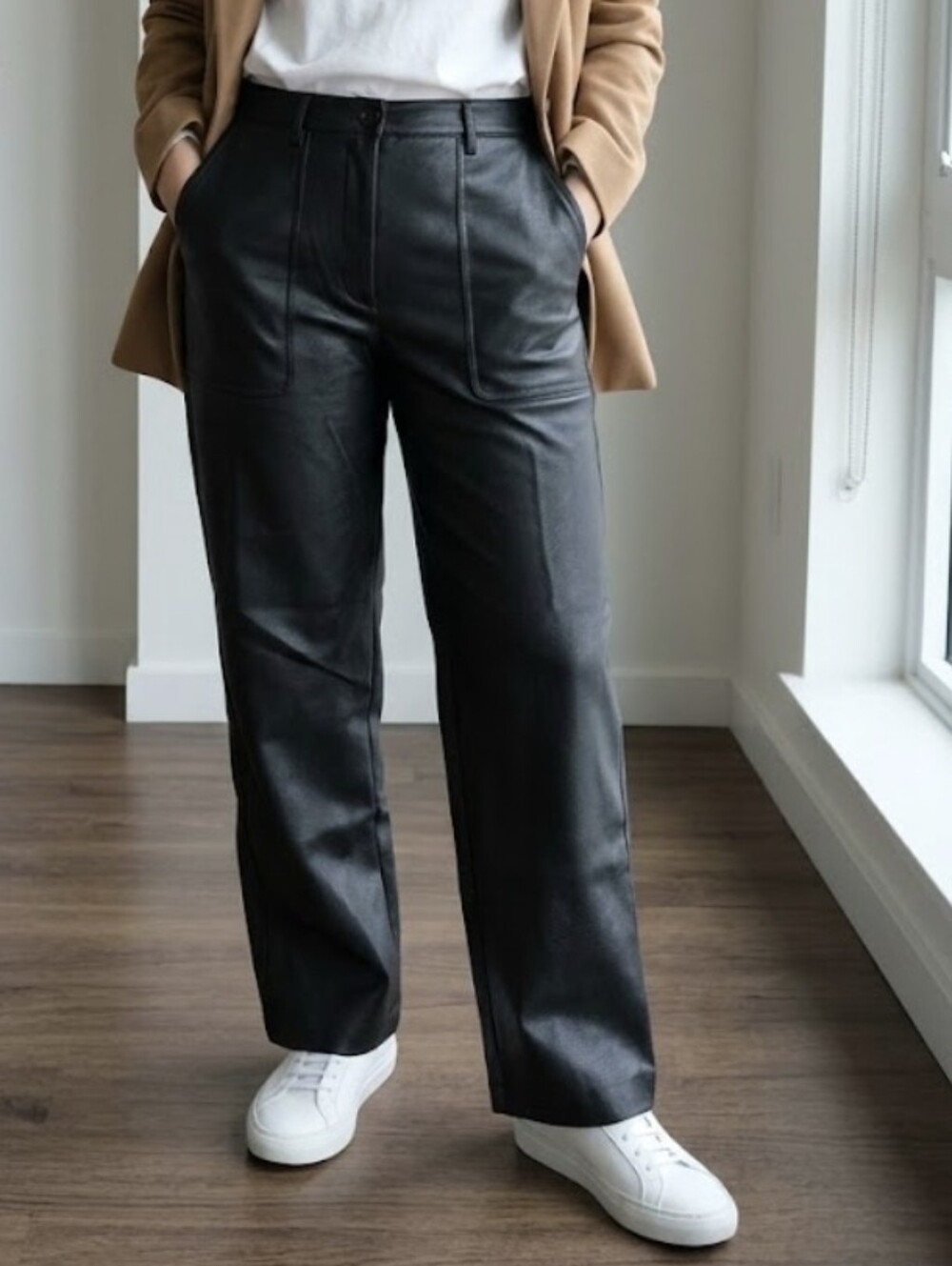 Wilfred Free Black Faux Leather Pants